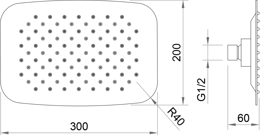Верхний душ BERGES Ventas хром сильвер 074005 (детальная фотография), верхние души
