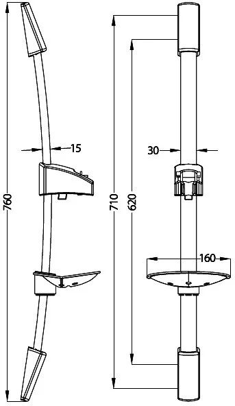 Штанга для душа IDDIS с мыльницей A30311 (детальная фотография), штанги для душа