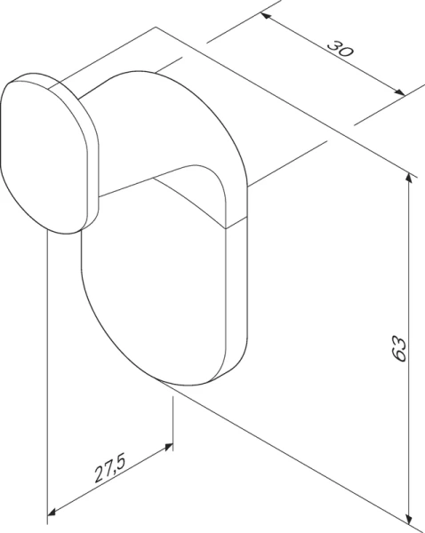 Крючок для ванной AM.PM X-Joy 2 шт, хром A84345500 (детальная фотография), современные, hi-tech index_1