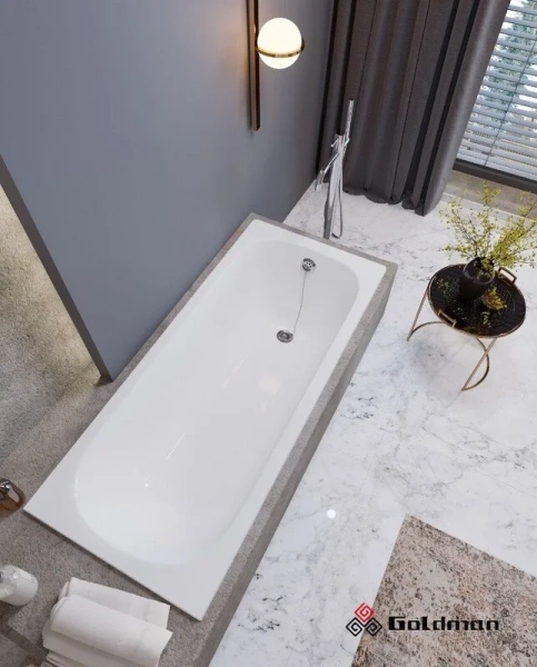 Ванна чугунная Goldman Classic CL14070 140 x 70 см, цвет белый (детальная фотография), 140х70