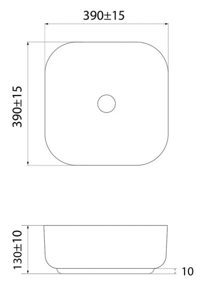 Раковина IDDIS Bridge 04i27 39 см квадратная (детальная фотография), современные, hi-tech