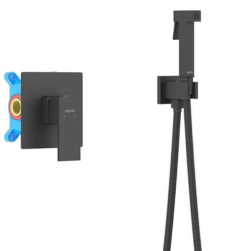 Гигиенический душ со смесителем Акватек Либра черный - фото 1