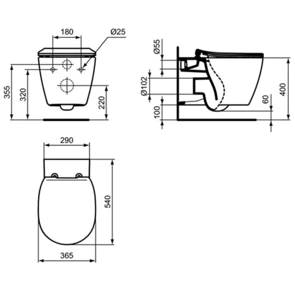 Унитаз с инсталляцией Ideal Standard Prosys Oleas Connect с панелью смыва P211601 (детальная фотография) index_1