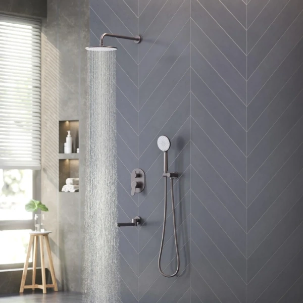 Душевой комплект Berges Nardis 3R оружейная сталь 071009 (детальная фотография), современные, hi-tech