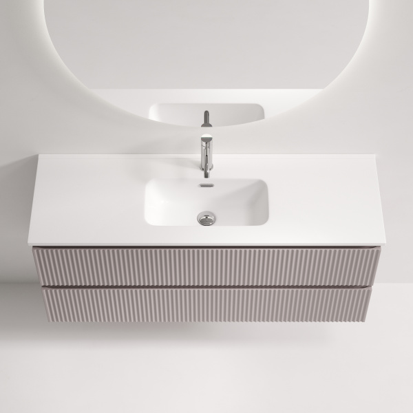 Тумба под раковину подвесная Sancos Snob R 120 см doha soft SNR120/39SM (детальная фотография), моноблок