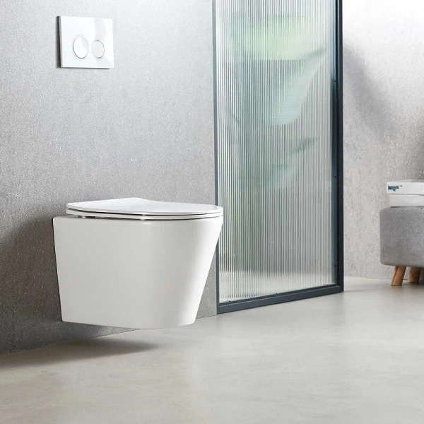 Унитаз подвесной Vincea Piatti белый VT1-11T (детальная фотография), безободковые, сиденье с микролифтом , с антивсплеском