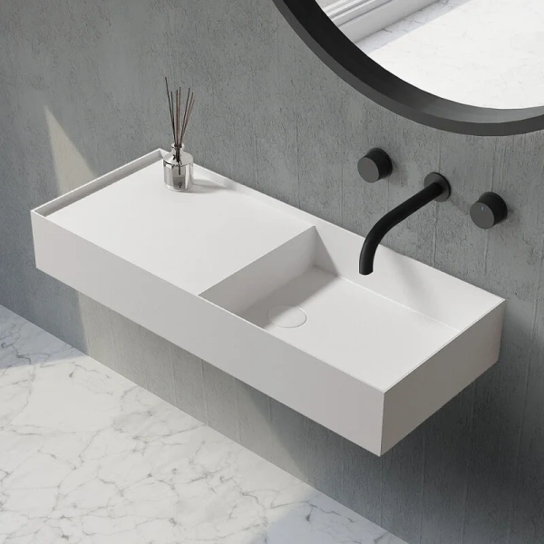 Раковина Abber Stein 80 см белая матовая AS2648 (детальная фотография), подвесные, пристенные