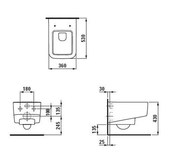 Унитаз подвесной Laufen Pro S скрытый ободок 8.2096.2.000.000.1 (детальная фотография), подвесные, встраиваемые
