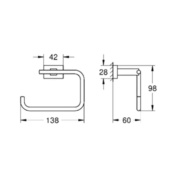 Бумагодержатель Grohe Essentials Cube хром 40507001 (детальная фотография), современные, hi-tech