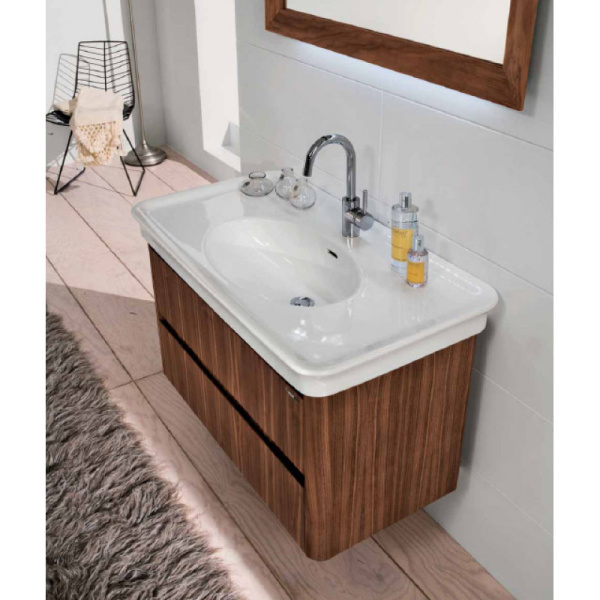 Раковина Hatria Dolcevita Y0F001 100х55 см (детальная фотография), прямоугольной формы, тюльпан