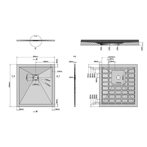 Душевой поддон Grossman Strong 90100Q 100x90 см прямоугольный (детальная фотография), недорогие