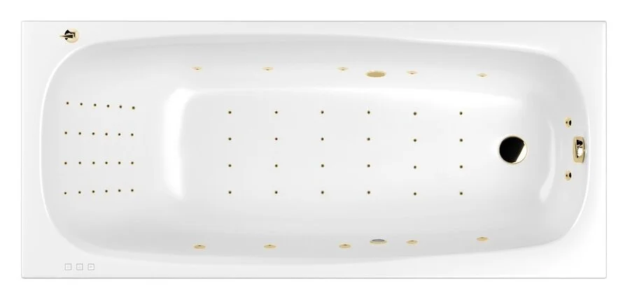 Ванна гидромассажная Whitecross Layla Slim 170 x 75 см, NANO, золото, белый, 0122.170075.100.NANO.GL (детальная фотография)