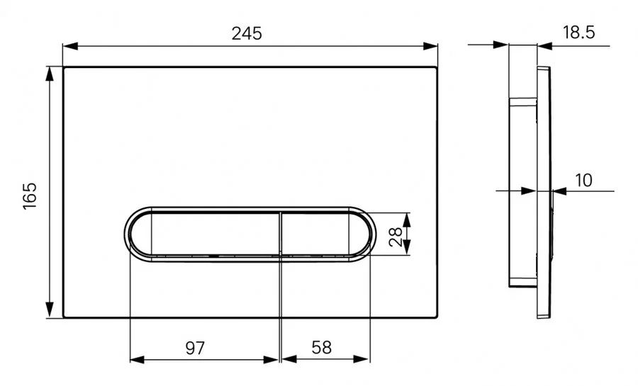 Клавиша смыва IDDIS Unifix матовый черный UNI71MBi77 (детальная фотография), нет в наличии