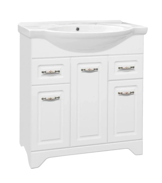 Тумба с раковиной напольная Style Line Олеандр-2 ЛС-00000 76 см с двумя ящиками (детальная фотография)