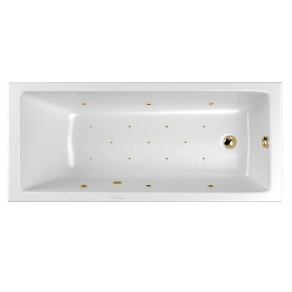 Ванна гидромассажная Whitecross Wave Slim Relax, 160 х 70 см, белая/золото, 0111.160070.100.RELAX.GL (детальная фотография), акриловые