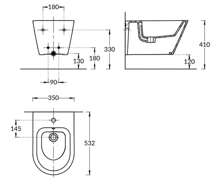 Биде подвесное Kerama Marazzi Plaza Modern белое PLM.bidet.02 (детальная фотография), современные, hi-tech