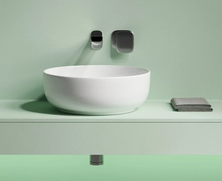 Раковина Ceramica Nova Taycan 37 см белая CN12003 (детальная фотография), накладные (на столешницу)