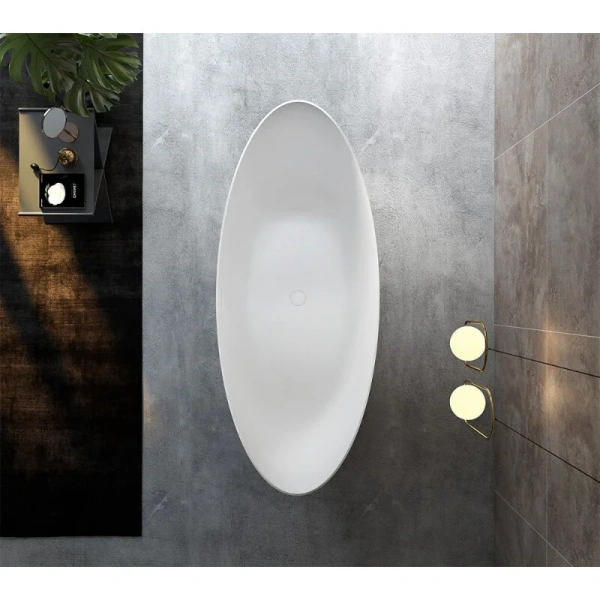 Акриловая ванна ABBER AB9333 180х80 см овальная (детальная фотография), современныe, hi-tech