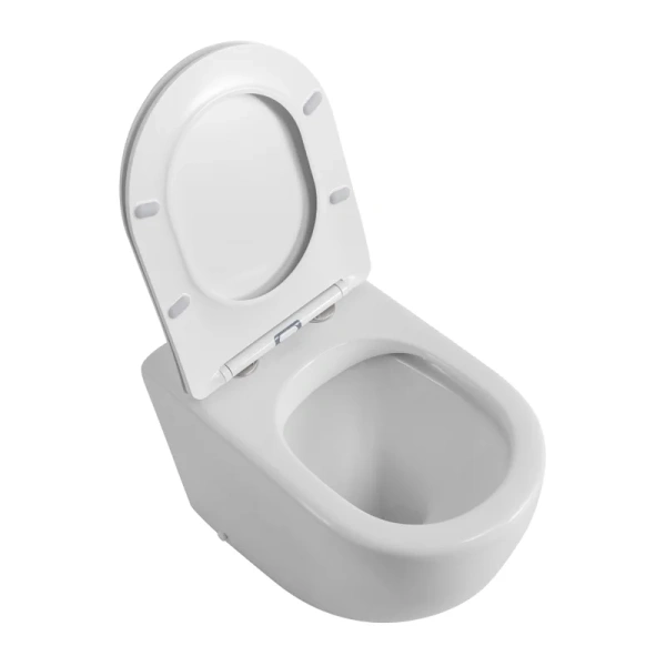 Унитаз напольный BelBagno Sfera-R белый BB2141CBR/SC (детальная фотография), безободковые, сиденье с микролифтом , с антивсплеском