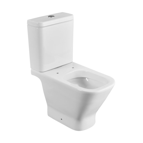 Унитаз компакт Roca The Gap 342477000 горизонтальный выпуск (детальная фотография), белые