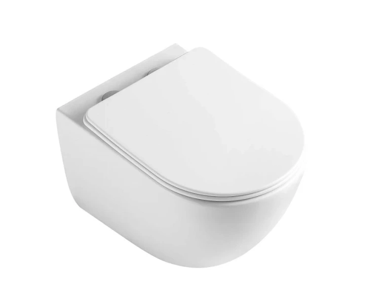 Унитаз подвесной Акватек Гелиос безободковый AQ1993T-00 (детальная фотография), современные, hi-tech, круглые