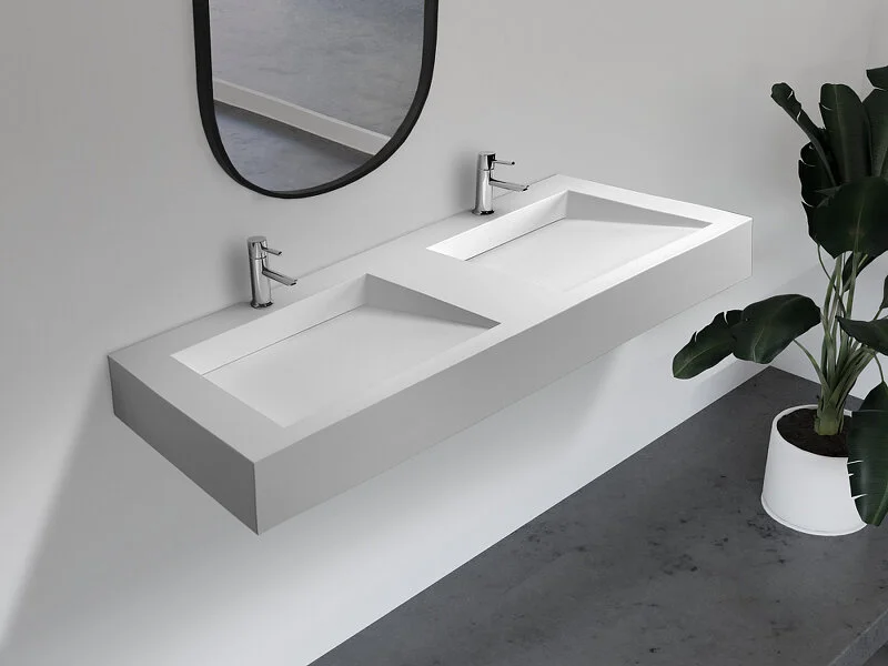 Раковина Abber Stein 120 см белая матовая AS2643-1.2 (детальная фотография), белые