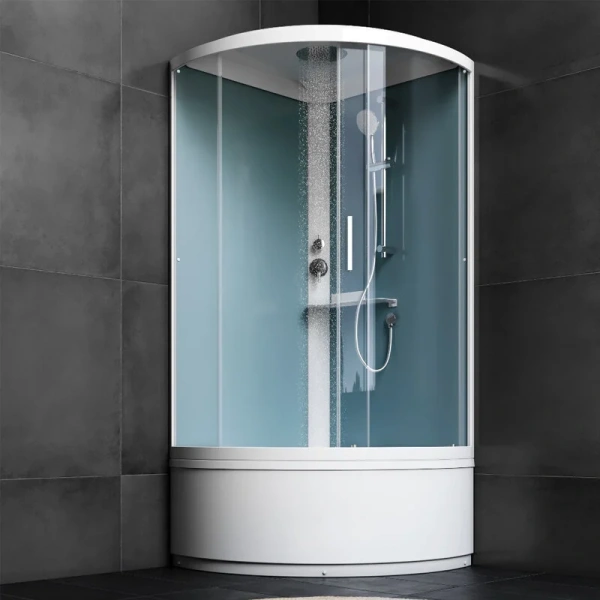 Душевая кабина Am.Pm X-Joy 90x90 см с сиденьем W88C-401A-090WT (детальная фотография), с раздвижными дверьми