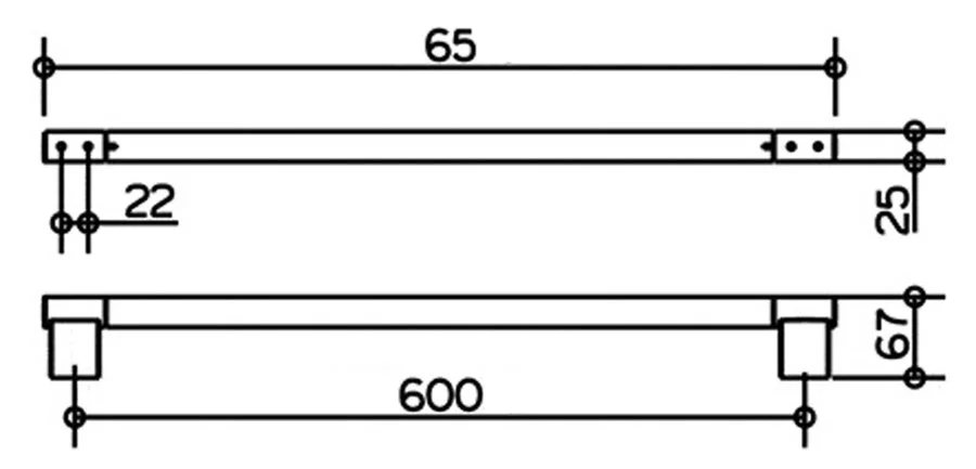 Полотенцедержатель для ванной Keuco Plan 14901 65см (детальная фотография), современные, hi-tech