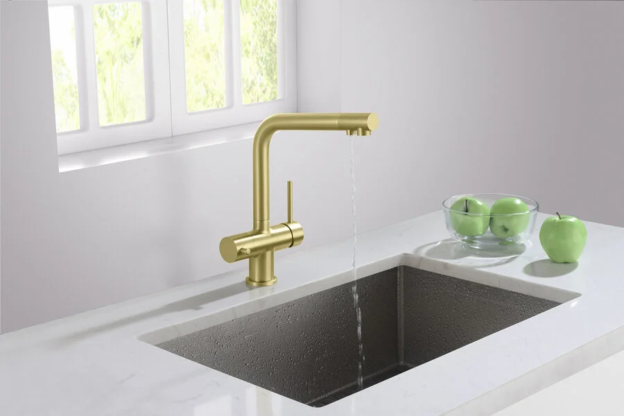 Смеситель для питьевой воды Timo Saona золото матовое 2396/17F (детальная фотография), современные, hi-tech