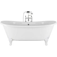 Ванна чугунная Devon & Devon Admiral 182х81 см два отверстия под смеситель, ножки белые