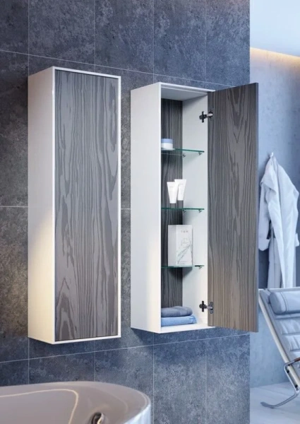 Шкаф-пенал подвесной Aqwella Genesis 35 см миллениум серый GEN0535MG (детальная фотография), в наличии