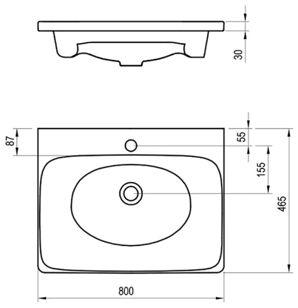Раковина мебельная Ravak Balance 80 см белая XJX01280000 (детальная фотография), в наличии index_2