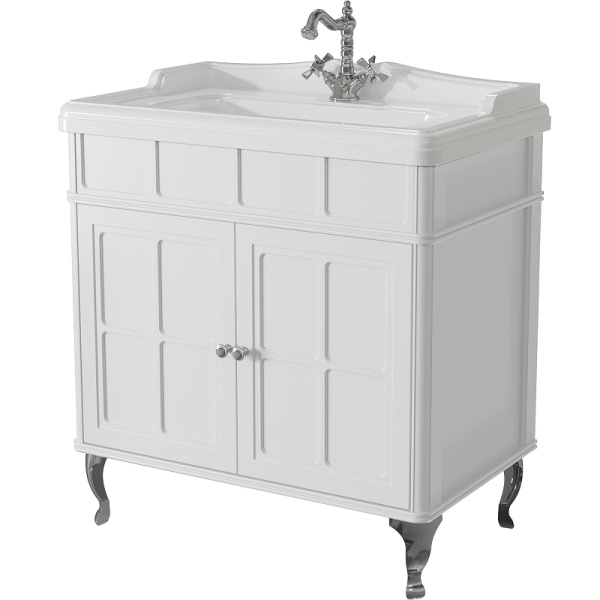 Тумба с раковиной напольная Caprigo Borgo 33412CH-B 80 см МДФ (детальная фотография), моноблок