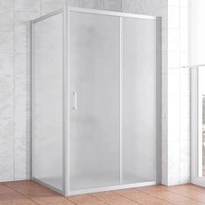 Душевой уголок профиль матовый хром стекло сатин Vegas-glass