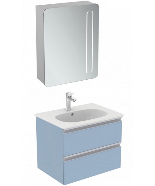 Тумба под раковину подвесная Ideal Standard Tesi 60 см серо-голубой матовый T0050WI (детальная фотография), в наличии