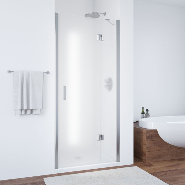 Душевая дверь профиль глянцевый хром стекло сатин Vegas-glass AFP TUR NOVO 100 08 10 R (детальная фотография)