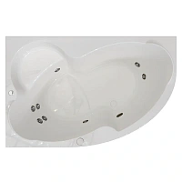 Гидромассажная ванна Радомир Монти 2-80-2-1-0-213/2-80-2-2-0-213, 150 х 105 см, L/R, рама-подставка, фронтальная панель, слив-перелив, гидромассаж Релакс хром КУ 100, белая