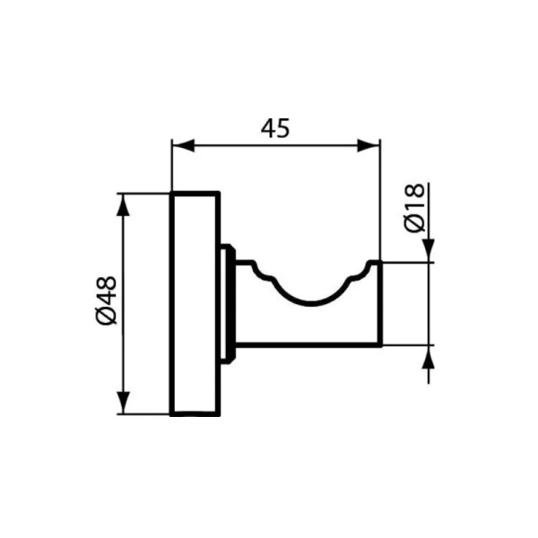 Крючок для ванной Ideal Standard Iom черный шелк A9115XG (детальная фотография), современные, hi-tech