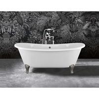 Ванна чугунная Devon & Devon Admiral 182х81 см два отверстия под смеситель, ножки алюминий натуральный