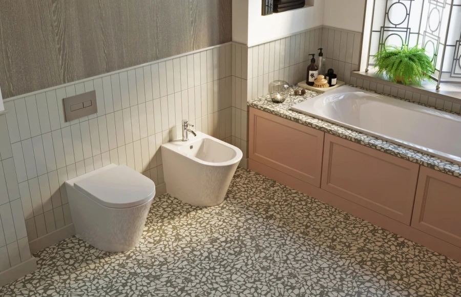 Унитаз напольный Lavinia Boho Biore с сиденьем микролифт 33040040 (детальная фотография), без бачка, со скрытым бачком