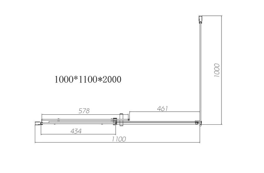 Душевой уголок Vincea Dice 110х100 см профиль хром VSR-4D1011CL (детальная фотография), современные, hi-tech