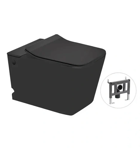 Унитаз с инсталляцией SantiLine черный - фото 1