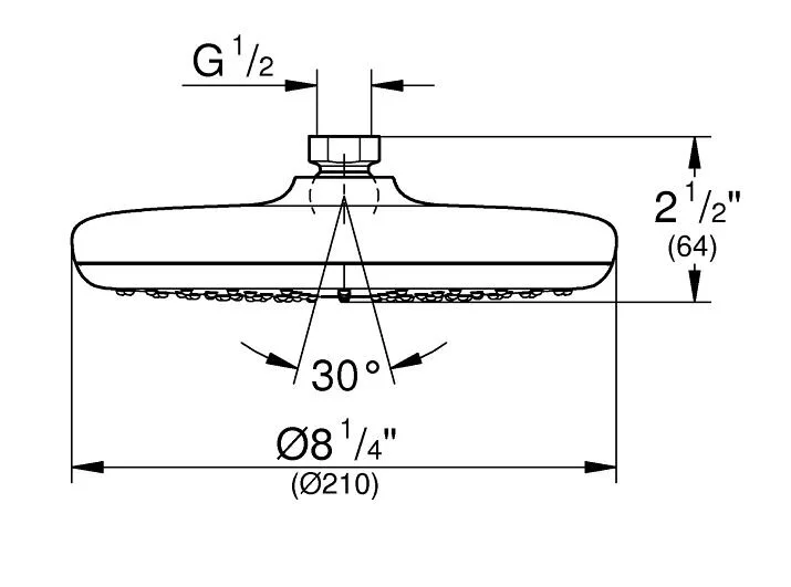Верхний душ Grohe Tempesta хром 26409000 (детальная фотография), верхние души