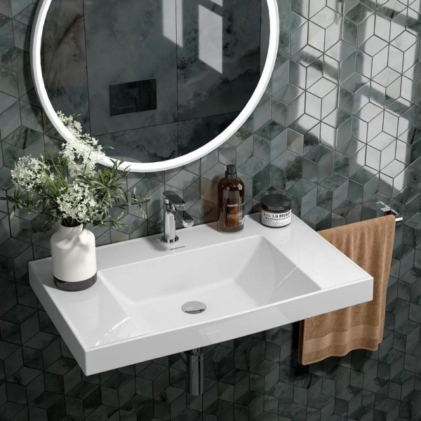 Раковина Kerama Marazzi Cubo 80 см с крепежом CU.wb.80 (детальная фотография), прямоугольной формы