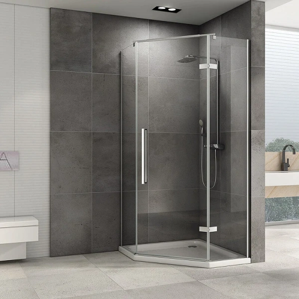 Душевой уголок Abber Ewiges Wasser AG05090 90х90 см пятиугольный (детальная фотография), распашные