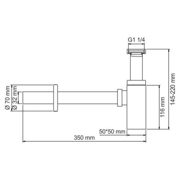 Сифон для раковины Wasserkraft светлая бронза A096 (детальная фотография), бронза