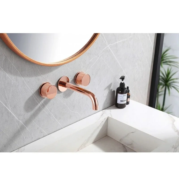 Смеситель для раковины Abber Wasser Kreis розовое золото AF81122RG (детальная фотография), современные, hi-tech