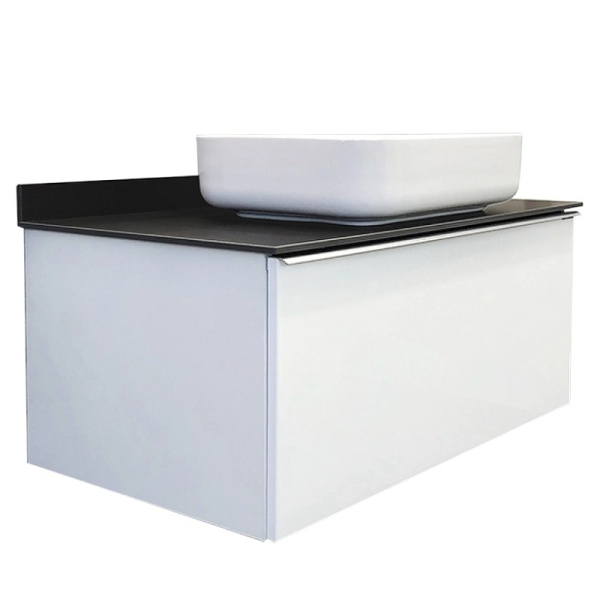 Тумба с раковиной подвесная Comforty Милан 90 см белая глянцевая 00-00014426CF (детальная фотография)