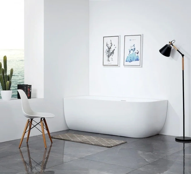 Акриловая ванна Abber 170х75 см правосторонняя AB9315 R (детальная фотография), без гидромассажа, большие