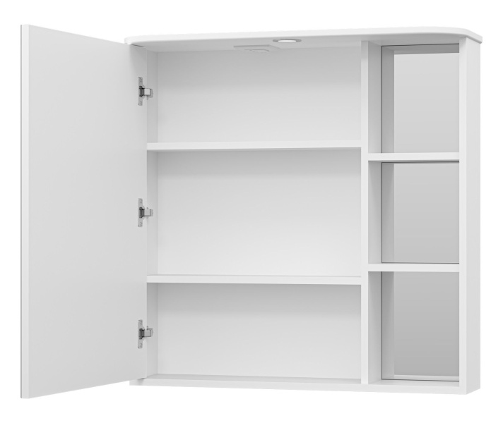 Зеркальный шкаф, зеркало слева, полочки справа, Misty Венера П-Внр04080 (детальная фотография), недорогo